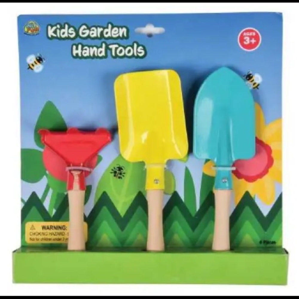 🆕 Kids Garden Hand Tools Shovel Rake Spade Wood Metal